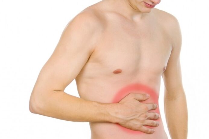 Abdominal pain due to parasites